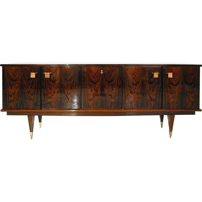 Vintage sideboard in lacquered rosewood by Roger Hilaire for Malora France 1960s