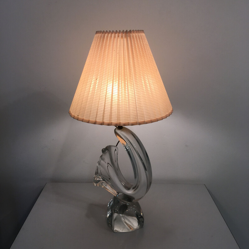 Vintage table lamp Crystal DAUM 50s