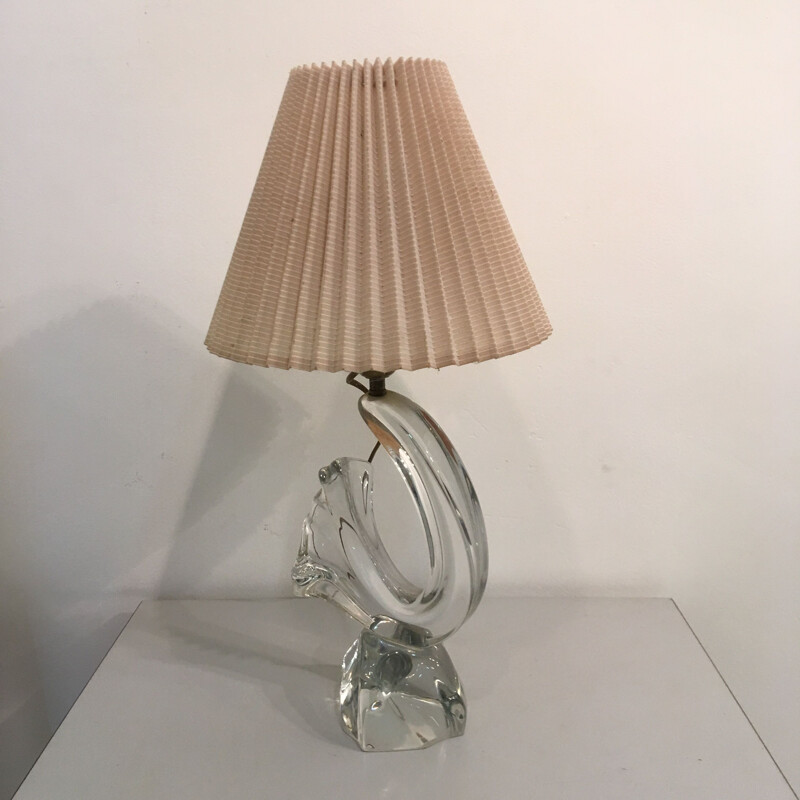 Vintage table lamp Crystal DAUM 50s