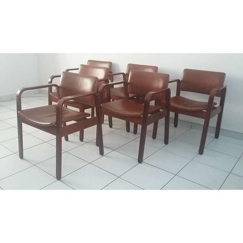Set of 12 vintage armchairs executive AG BARCELONA series EVEREST