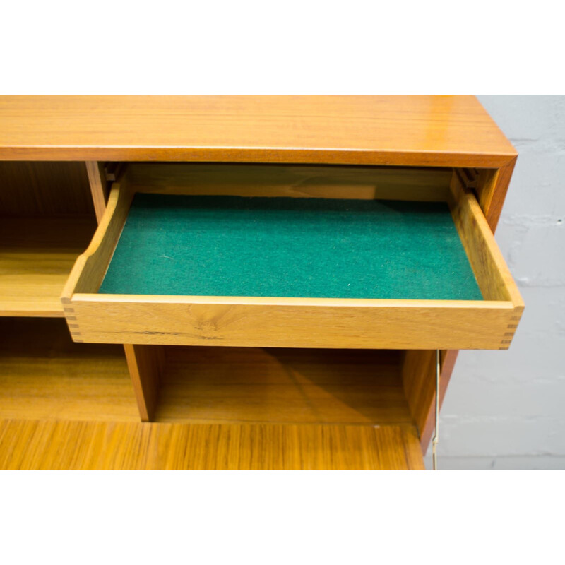 Vintage shelving unit with secretaire for FM Møbler in teak 1960s