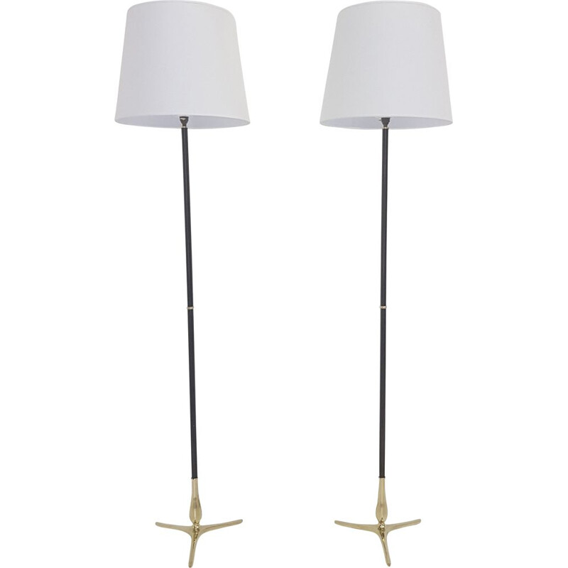 Pair of vintage Riccardo Scarpa floor lamp in bronze and brass