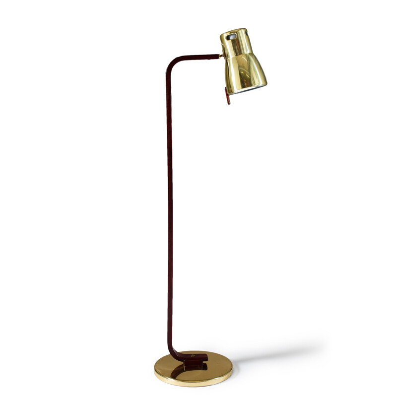 Wooden and brass Markaryd floor lamp, Hans Agne JAKOBSSON - 1960s