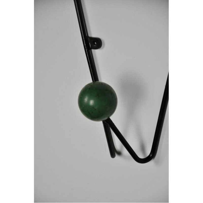 Roger Feraud's vintage coat rack in wood and metal 1960