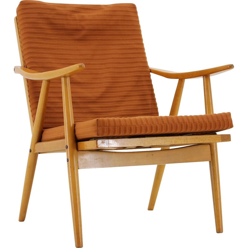 fauteuil vintage en bois - orange