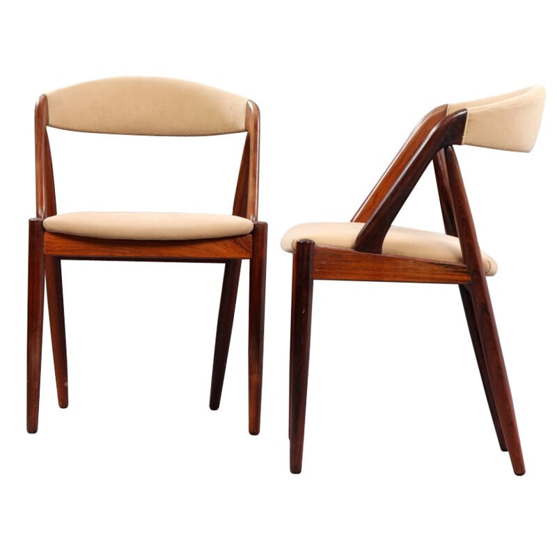 6 Danish chairs, Kai KRISTIANSEN - 1960s