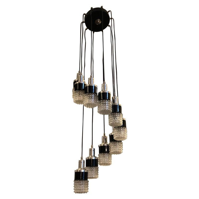 Vintage cascade chandelier, Italy 1970