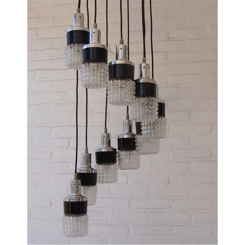 Vintage cascade chandelier, Italy 1970