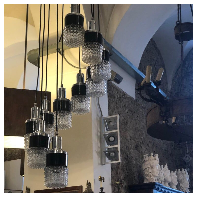 Vintage cascade chandelier, Italy 1970