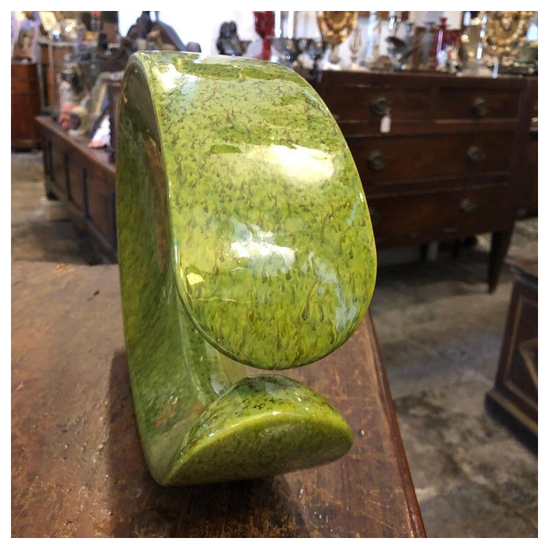Vintage vase in green ceramic Italy 1970