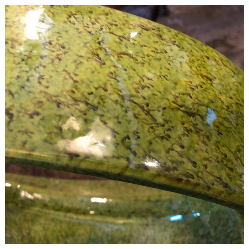 Vintage vase in green ceramic Italy 1970
