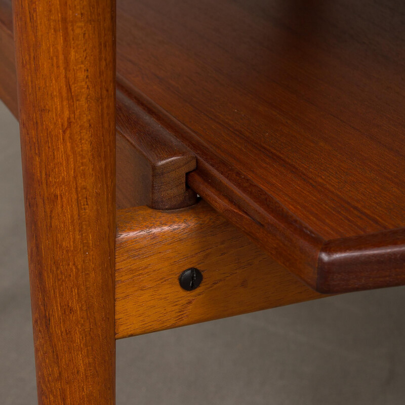 Vintage danish side table in teakwood with pull out tray 1960s