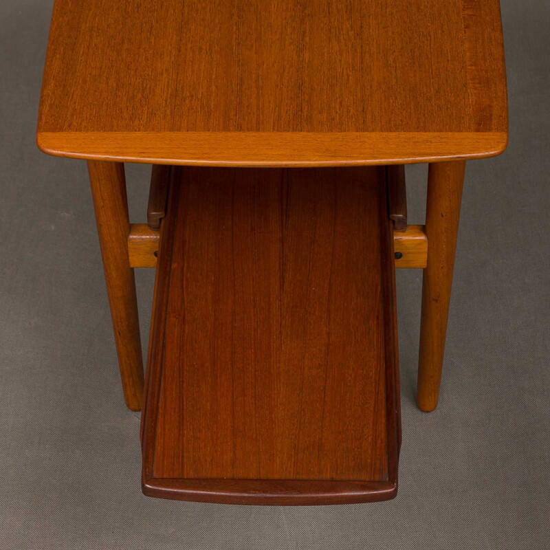 Vintage danish side table in teakwood with pull out tray 1960s