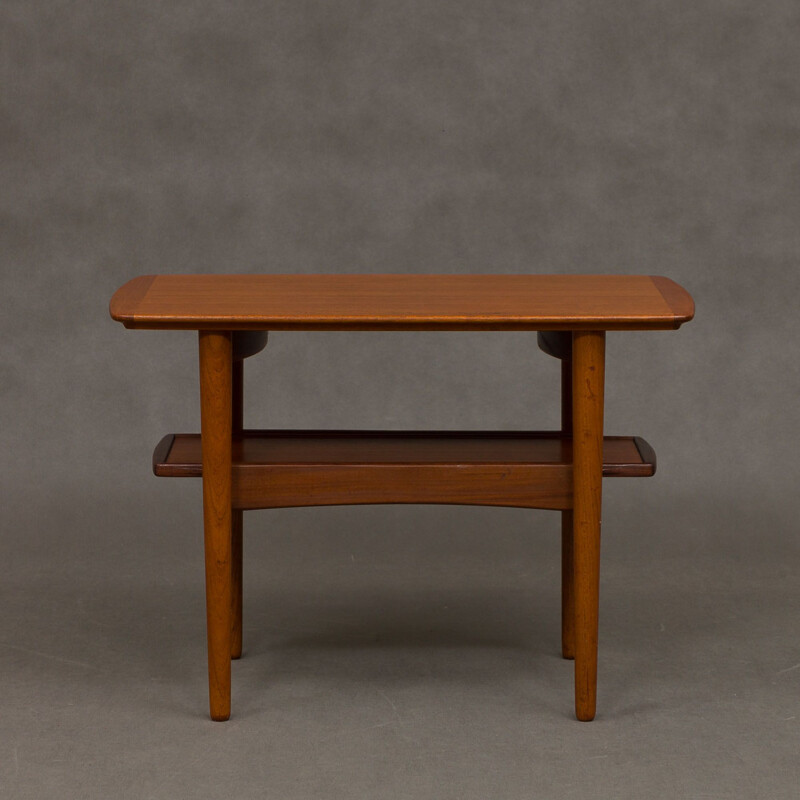 Vintage danish side table in teakwood with pull out tray 1960s