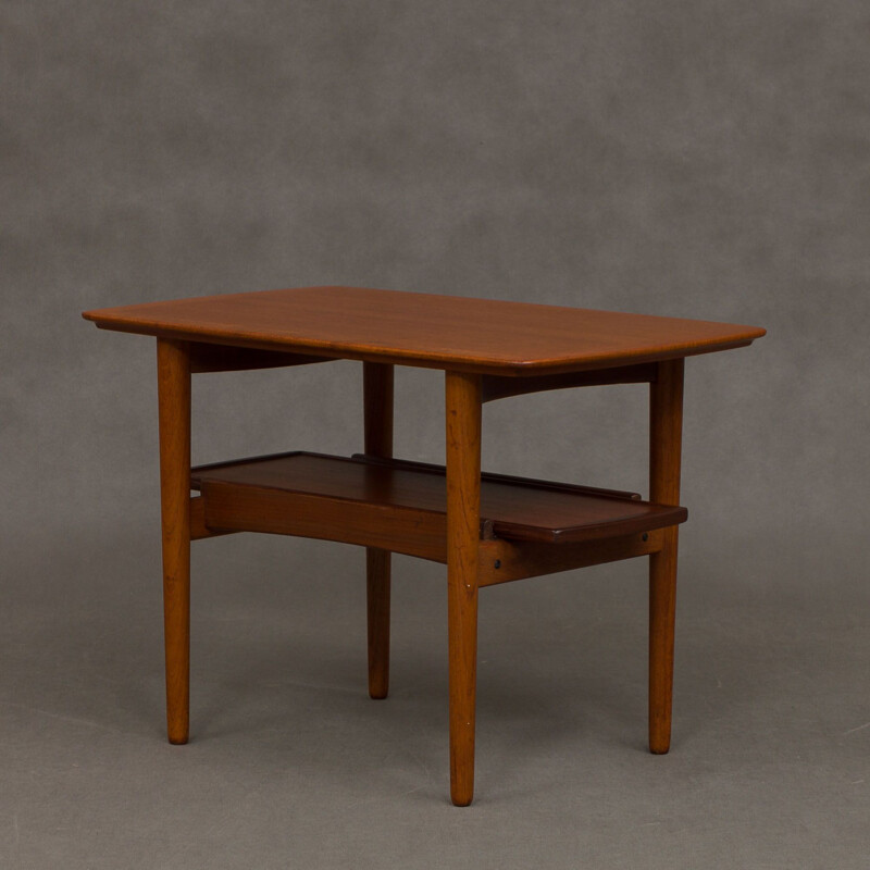 Vintage danish side table in teakwood with pull out tray 1960s