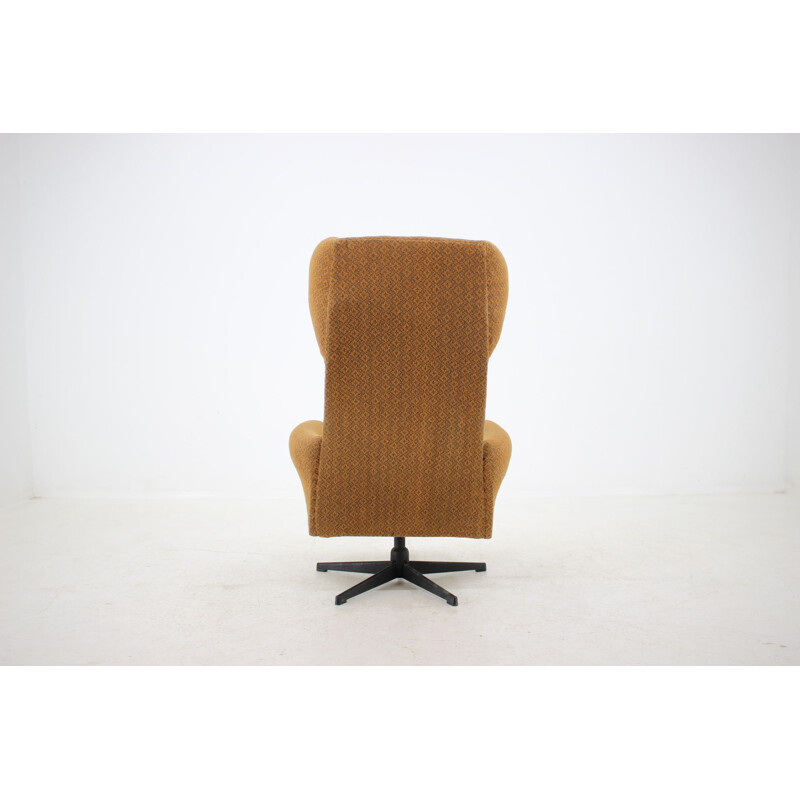 Vintage swivel armchair in fabric and metal 1970s