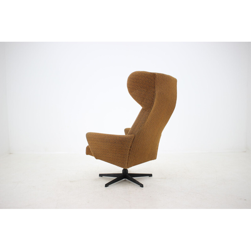 Vintage swivel armchair in fabric and metal 1970s