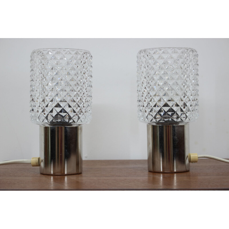 Pair of vintage design table lamps kamenicky Senov