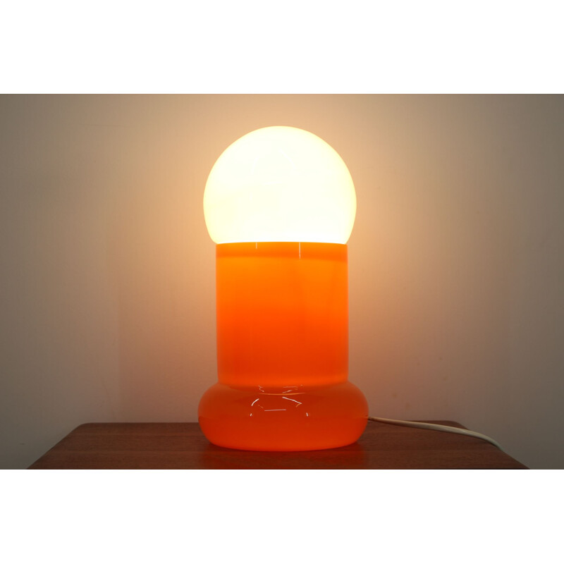 Lampe vintage de table en verre