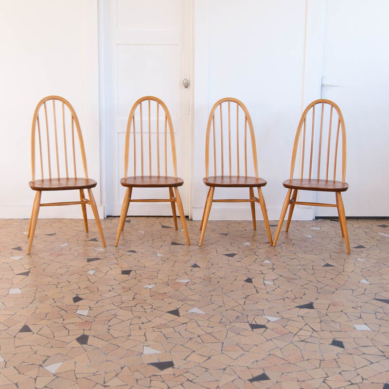 Suite de 4 chaises vintage Ercol Quaker