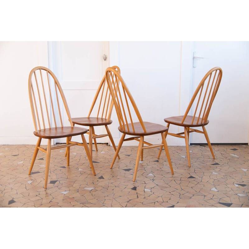 Set of 4 vintage chairs Ercol Quaker