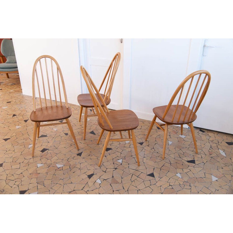 Suite de 4 chaises vintage Ercol Quaker