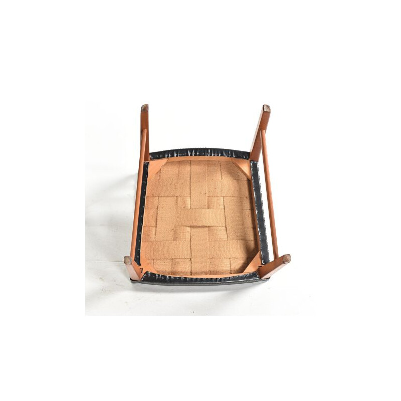 Rosen's futur Futura chair in teak and faux black leather