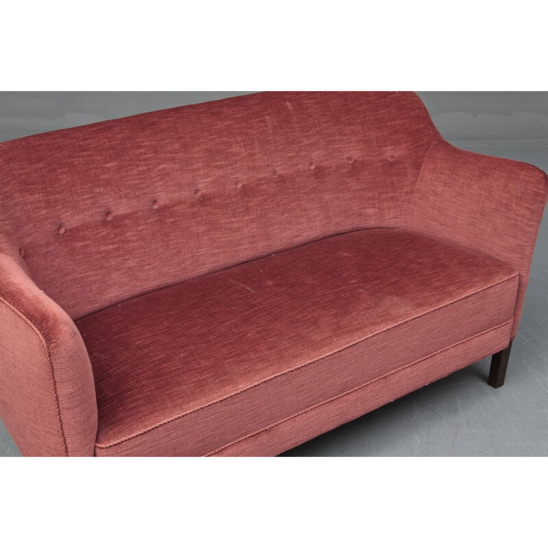 Sofa vintage couleur "framboise"  - années 40