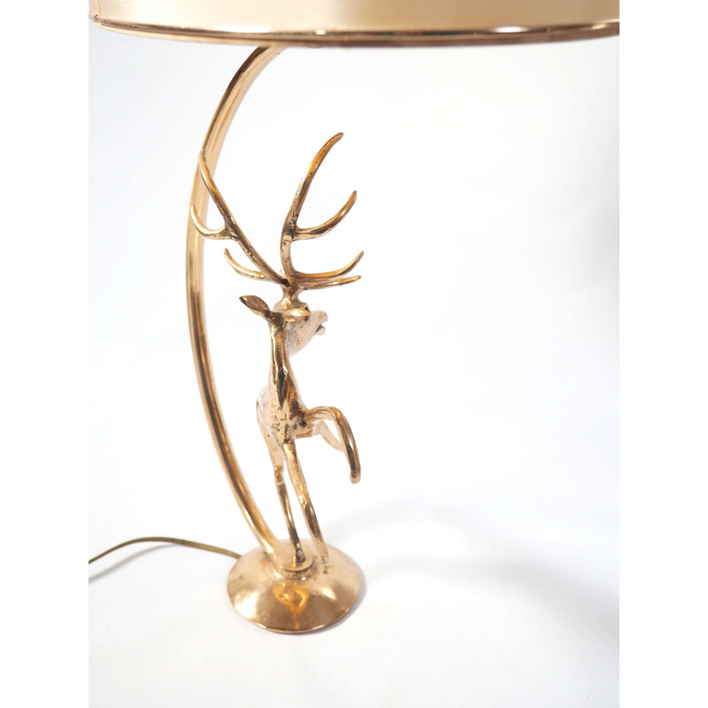 Vintage lamp bronze deer by Guy 1950s