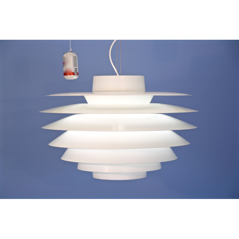 Vintage hanging lamp XXXL Verona white by Sven Middelboe for Nordisk Solar, Denmark 1970s