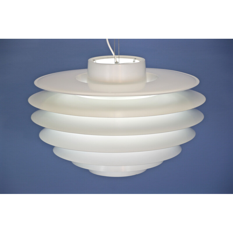 Vintage hanging lamp XXXL Verona white by Sven Middelboe for Nordisk Solar, Denmark 1970s