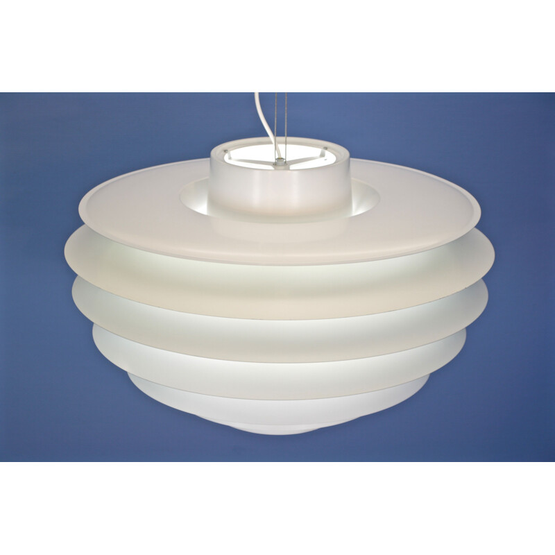 Vintage hanging lamp XXXL Verona white by Sven Middelboe for Nordisk Solar, Denmark 1970s