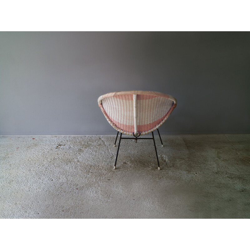 Fauteuil lounge vintage coquillage des années 60