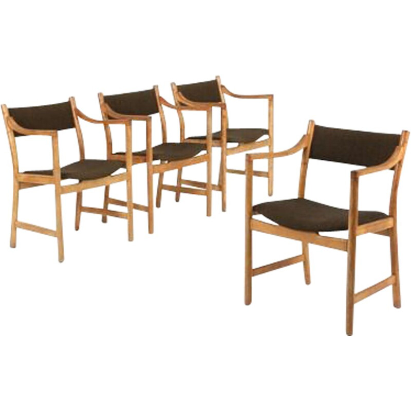 Set of 4 vintage CH50 armchairs for Carl Hansen& Søn in oak and wool