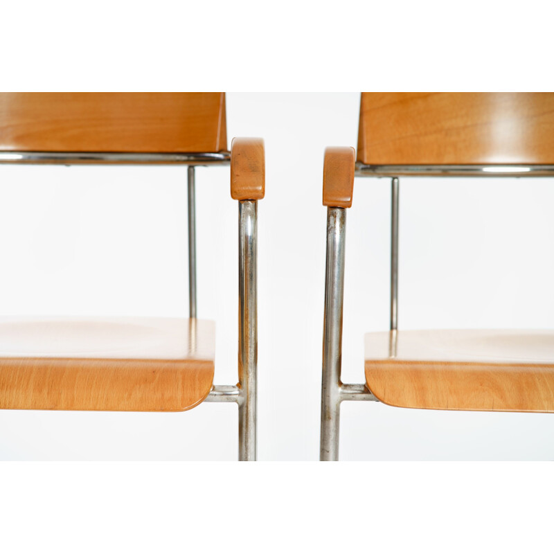 Set of 2 vintage chairs tubular steel by Vichr & Co 1930s