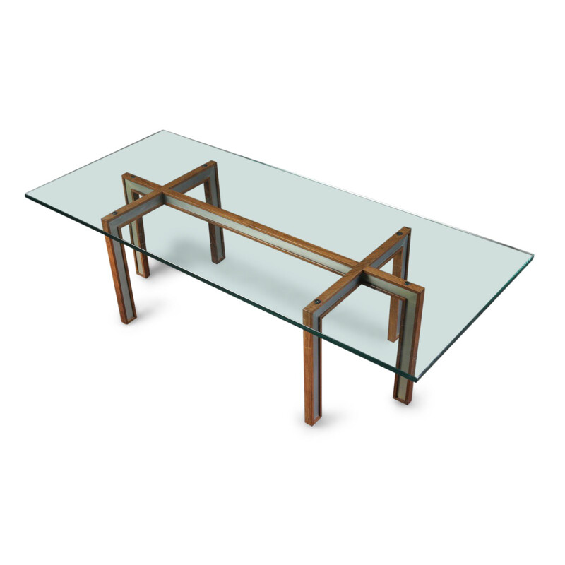 Scandinavian vintage coffee table for CFC Silkeborg in rosewood and glass 1960