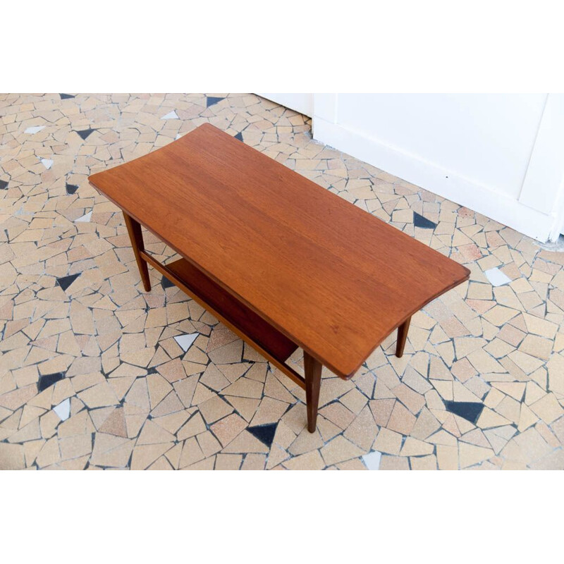 Table basse vintage scandinave 91cm