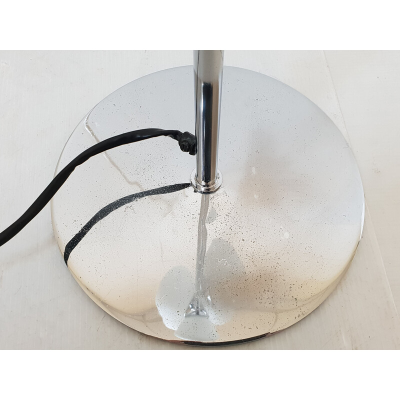 Vintage steel floorlamp - glass 1970