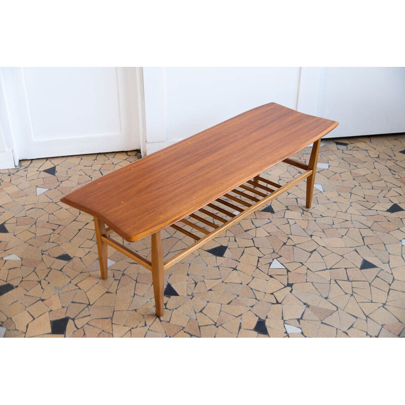 Table basse vintage scandinave 122cm