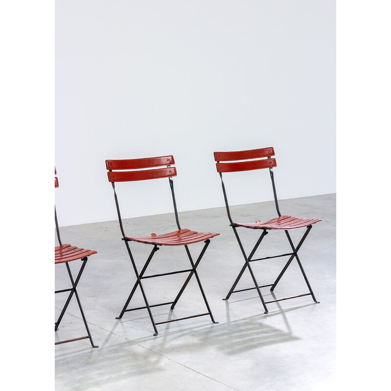 Set of 4 vintage Marco Zanuso Celestina folding chairs for Zanotta