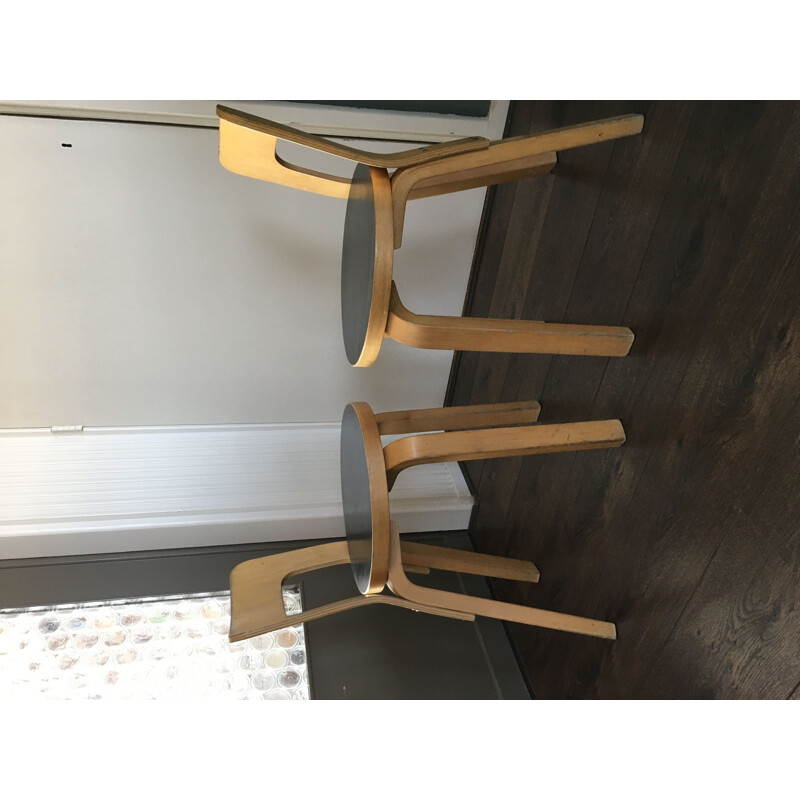 Set of 2 vintage Model No. 65 chairs by Alvar Aalto for Artek