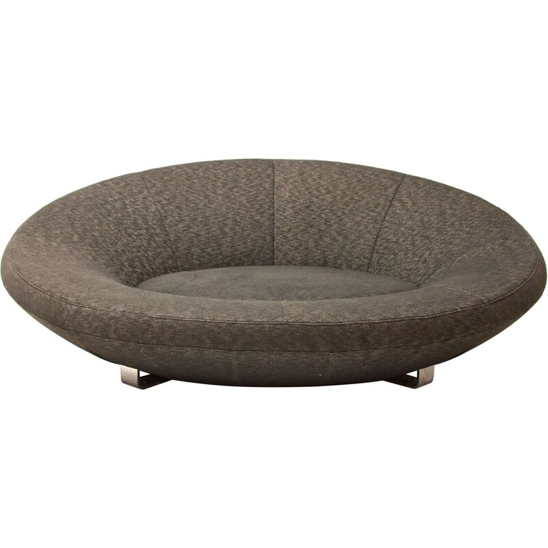 Vintage large oval sofa by De sede