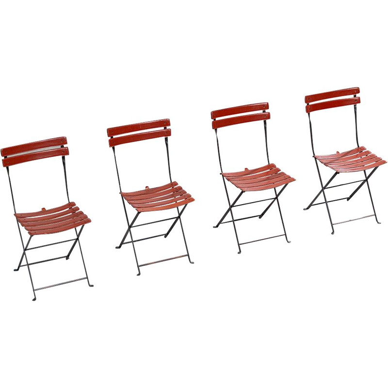 Set of 4 vintage Marco Zanuso Celestina folding chairs for Zanotta