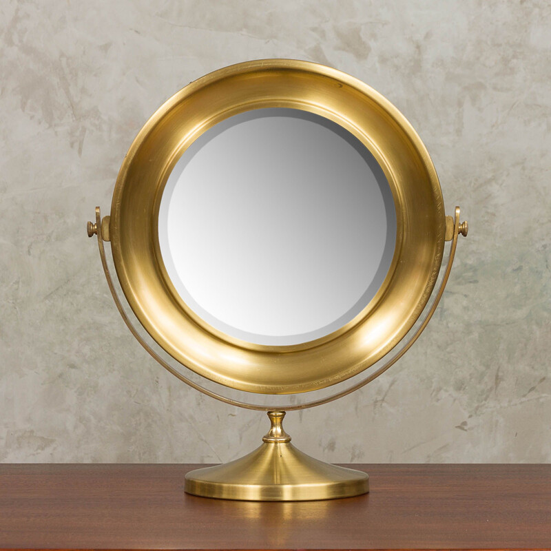 Vintage vanity mirror in brass Italy 70s