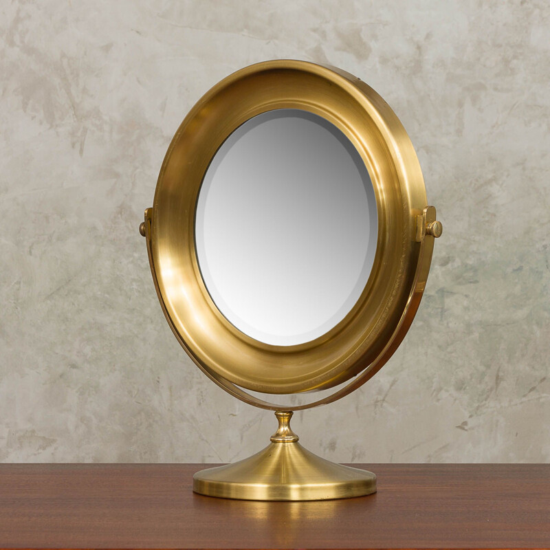 Vintage vanity mirror in brass Italy 70s