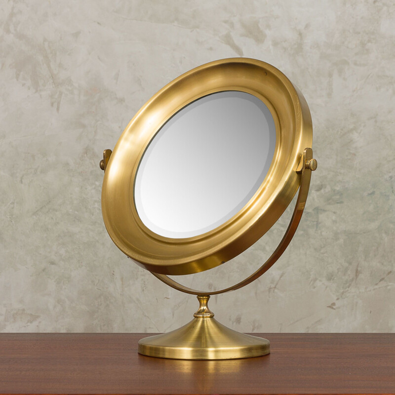 Vintage vanity mirror in brass Italy 70s