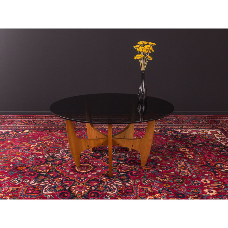 Vintage german coffee table in teak and glass 1960s