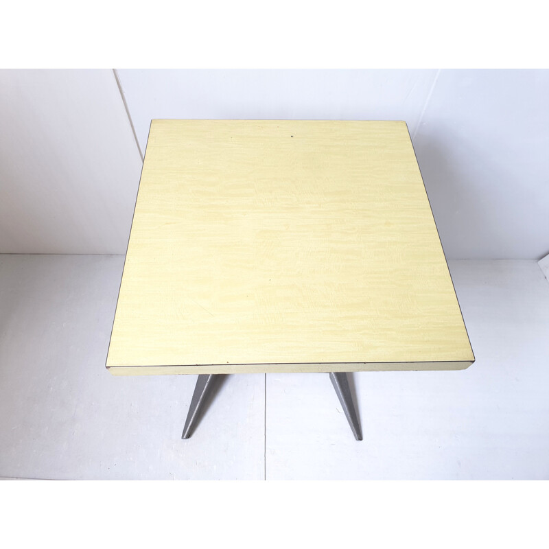 Vintage side table in formica and steel 1950