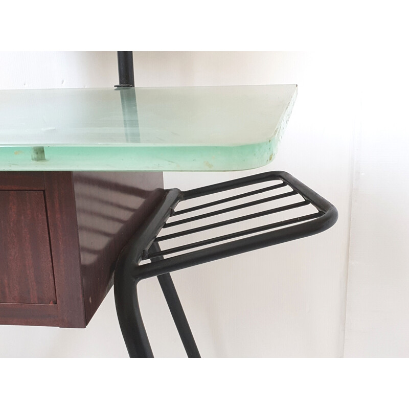 Vintage French steel and formica dressing table, 1950