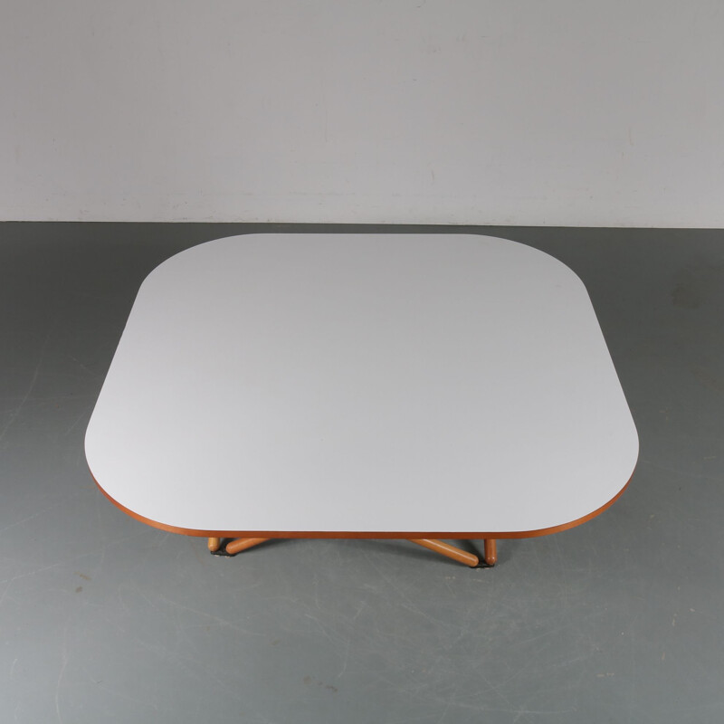 Vintage Broomstick coffee table for Alias in beech and white laminated 1970s